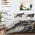 thumbnail image 3 of Abstract Marble Bedding Duvet Cover Set Queen Size 4 Pieces Gold Texture Simple Black White Modern Bedding Set with Zipper Closure, 1 Comforter Cover 90x92 Inches 1 Flat Sheet & 2 Pillow Cases, 3 of 7