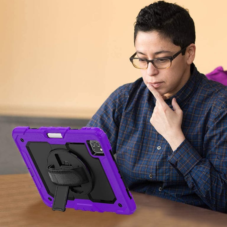 Shockproof IPad 10th Generation Case10.9 Inch 2022, IPad 10 Cover With 360° Rotating Hand Strap Stand/Screen Protector/Pencil Holder, Heavy Duty IPad 10th Gen Case A2696/A2757/A2777, Black