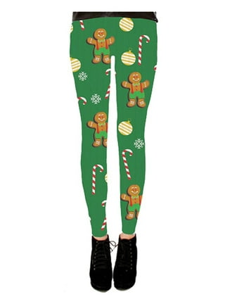 Holiday Symbols All Over Red Juniors Ugly Christmas Leggings