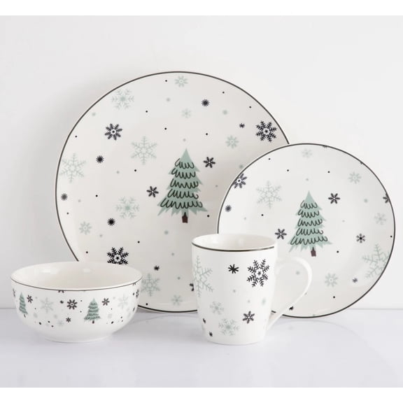 Vajilla Navideña Vascella Porcelana para 4 personas 16pz