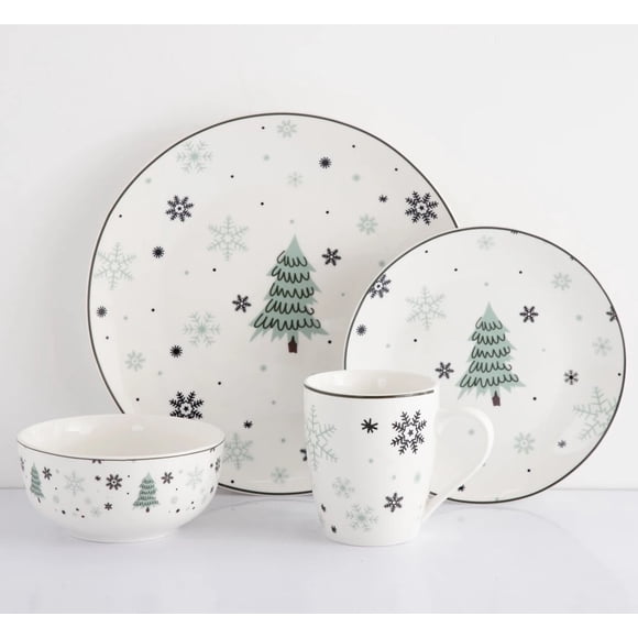 Vajilla Navideña Vascella Porcelana para 4 personas 16pz