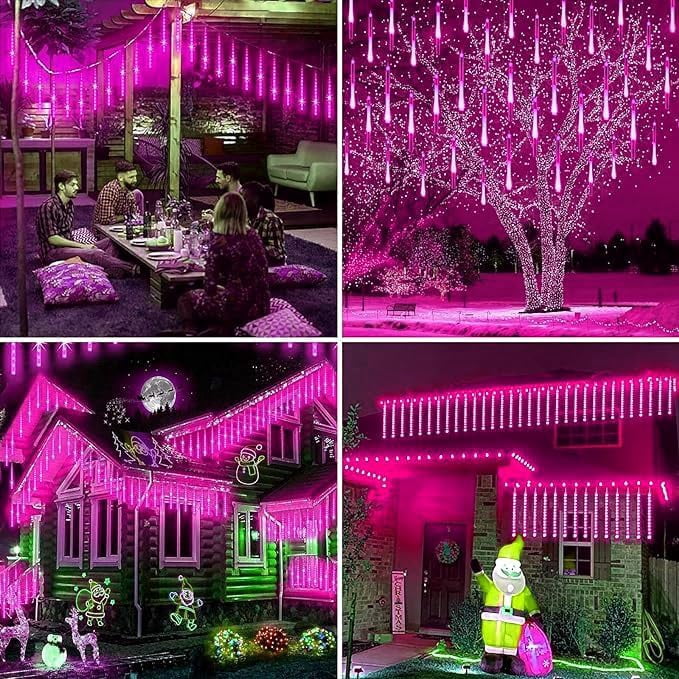 LED Outdoor String Solar, Rain Lights,Meteor Lights,Meteor rain Lights 30cm 10 Tube Solar rain Lights with for Christmas Parties Wedding Christmas Tree