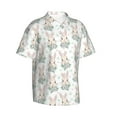 thumbnail image 2 of Balery Rabbit And Flower Print Men's Hawaiian Shirts Short Sleeve Beach Shirt Relaxed Fit Vacation Button Down Shirts-3X-Large, 2 of 9