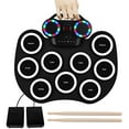 thumbnail image 4 of heritaly Adults Portable Silicone Electric Drum Pad Professional Rechargeable Roll-up Drums Musical Instrument Colorful Light, 4 of 6