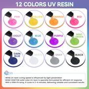 Bond Craftor 360g Colored UV Resin Kit, Clear Odorless Fast Curing Bubble Free for Jewelry Making DIY Crafts