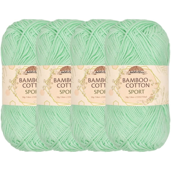 JubileeYarn Bamboo Cotton Sport Yarn - Green Mint - 4 Skeins