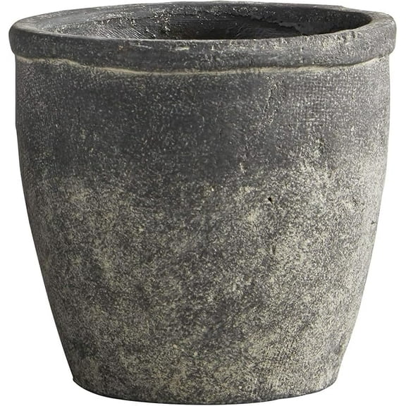 Black Cement Decorative Plant Pot, 5 Inches Tall