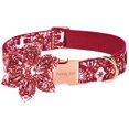 thumbnail image 1 of Collar para perro con hebilla metálica pequeña con forma de anillo para mascotas, diseño de renos navideños, 1 of 6