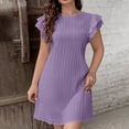 thumbnail image 2 of zbxnLI Women's Mini Dress Ruffle Short Sleeve Dresses Summer Lightweight Casual Vacation Sundress for Women, 2 of 7