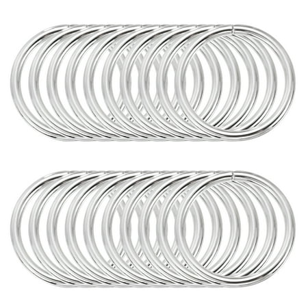 Uxcell 50 Pcs Metal Hoop Rings for Craft 1.2 Inch Floral Wreath Macrame Hoops Dream Catcher Rings for DIY Crafts Macrame Plant Hangers, Silver