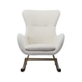 thumbnail image 4 of Guyou Modern Sherpa Rocking Chair, Wingback Upholstered Accent Chair Single Sofa Chair, Nursery Glider Rocker for Living Room Bedroom Nursery, White, 4 of 12