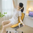 thumbnail image 3 of High Back Chair Cushion Warm Neutral Color Tufted Ergonomic Lumbar Support Seat Back Pad Non- with Strap for Office Desk Chair Dorm Car Seating Boho Home Decor, 3 of 5