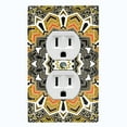 thumbnail image 1 of Metal Light Switch Plate Cover Mandala Orange Brown Flower Tile Pattern MDL058, 1 of 13