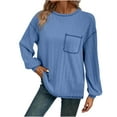 thumbnail image 2 of Clearance Sale Oversized Sweatshirt for Women Plus Fall Hoodies for Women Cute Long Sleeve Tops for Women Going out Ribbed Long Sleeve Top, 2 of 7