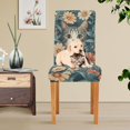 thumbnail image 4 of Yayeee 4 Pack Dining Chair Covers Stretch Parson Chairs Slipcovers Seat Protector, Flowers Cat, 4 of 6