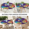 thumbnail image 7 of Colorful Tropical Leaf Pattern Round Fitted Tablecloth with Elastic Edge,Dining Table Cover Waterproof,Outdoor Round Tablecloth for Camping,Dining,Indoor and Outdoor, 7 of 7