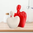 thumbnail image 1 of Parejas Esculturas Pareja Adorno Cariñoso Moderno Decorativo Creativo Pareja Estatuilla Amante Estatua para Mesa Gabinete Sala de estar , rojo y blanco BLESIY Pareja estatua, 1 of 6