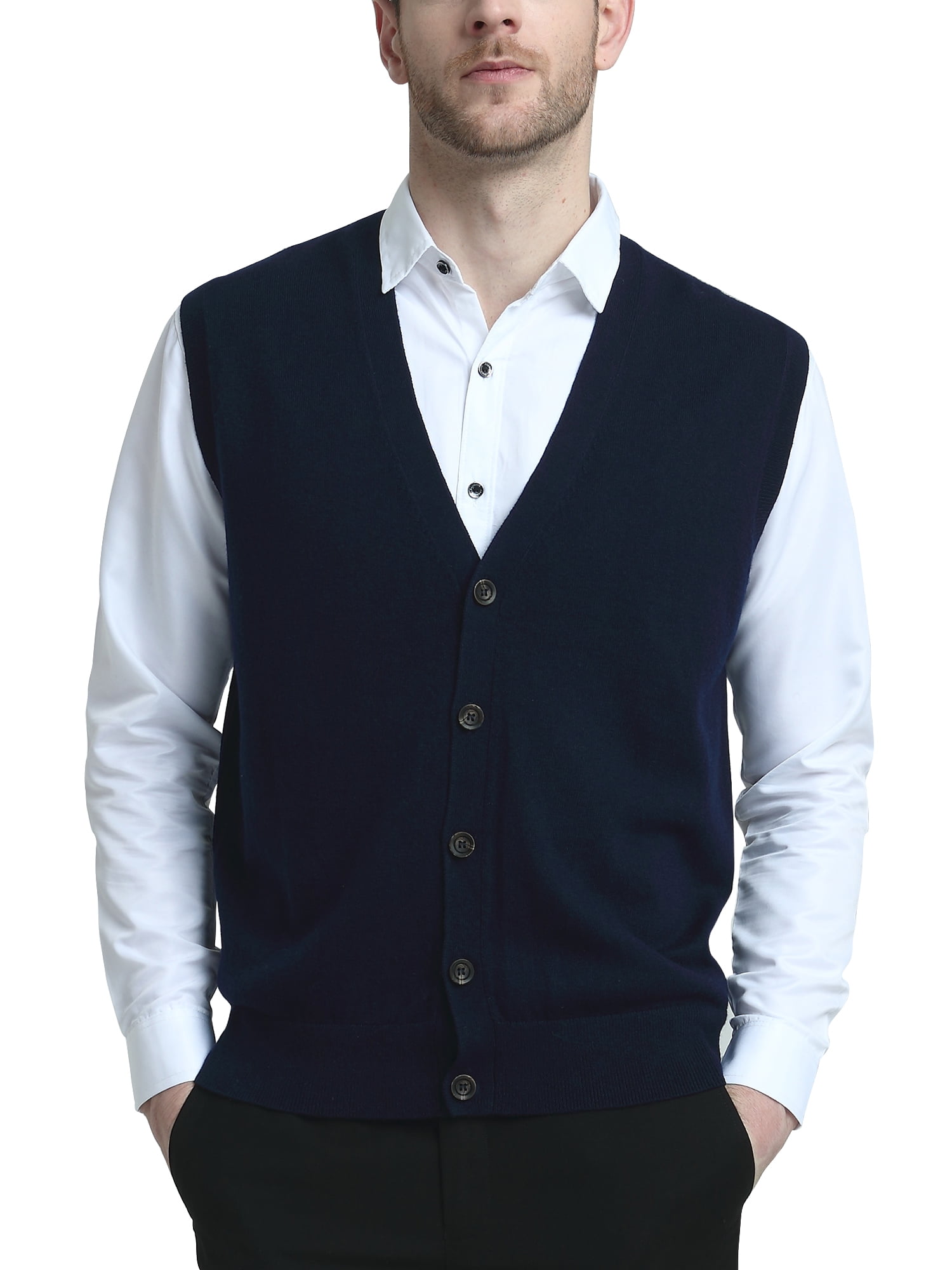 TOPTIE Mens Sweater Vest Solid Knitted Lightweight Thermal 