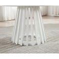 thumbnail image 5 of Guyou Modern Round Coffee Table with Geometric Wood Strips Base, 24 " Wooden Cocktail Table for Living Room Small Space Lounge, White, 5 of 6