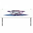 thumbnail image 3 of Funny Headboard, Vintage Hipster Panda with Bow Tie Dickie Hat Horn Rimmed Glasses Watercolor Style, Upholstered Decorative Metal Bed Headboard with Memory Foam, King Size, Black Blue, by Ambesonne, 3 of 4