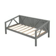 thumbnail image 3 of Solid Wood Daybed, Platform Twin Size Daybed Frame with Sturdy Slats Support and Headboard, Space Saving Twin Sofa Bed for Bedroom Living Room, No Box Spring Needed, for Kids Teens Adults, Gray, D1432, 3 of 10