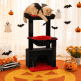 thumbnail image 2 of PAWZ Road Cat Tree 33" Gothic Cat Scratching Posts Tower with Large Top Perch and Hammock for Medium Indoor Cats, Black, 2 of 11