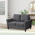 thumbnail image 3 of Hybition Linen Loveseat Modern Sofa for Living Room-Dark Grey, 3 of 6