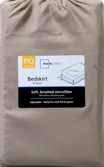 Mainstays Microfiber Solid Bed Skirt, Brown, 1 Each