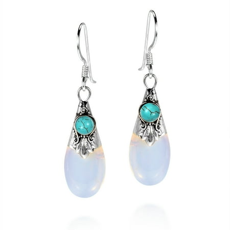 earrings moonstone teardrop simulated silver gorgeous turquoise sterling aeravida walmart