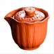 thumbnail image 1 of 200ml Authentic Purple Clay Teapot Gaiwan Anti-Hot Tea Set Orange&Red, 1 of 5