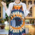 thumbnail image 6 of Orange Purple Blue Tie Dye Mandala Pattern Apron-Garden Aprons for Women with Pockets-Cotton Linen Waterproof Kitchen Cooking Gardening Aprons Adjustable for Kitchen,Cooking,BBQ and Salon 33x27 Inch, 6 of 7