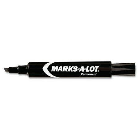 Avery Marks-A-Lot Regular Desk-Style Permanent Marker, Chisel Tip, Black, Dozen