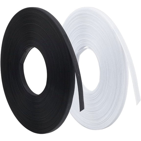 90 Yards 2 colors Polyester Boning Horsehair Braid Crinoline for Sewing Wedding Dress Fabric DIY Sewing Supplies Black and White