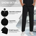 thumbnail image 4 of VIAOLI Scrubs for Men Set – V-Neck Top & Straight Leg Pants Stretch Nursing Uniform Set with Adjustable Waistband and Multiple Pockets, 10 Colors, 4 of 6