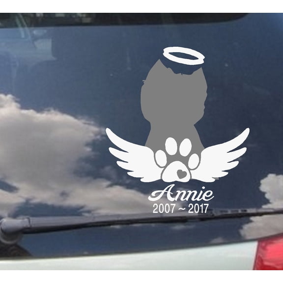 Memory of Decal : Custom Dog/Name/Date Yorkie 7" x 7"