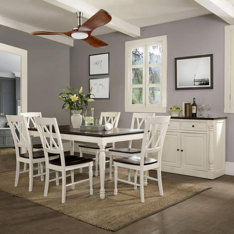 在庫処分　CHARLE SELIFIA クリアホワイトセット Crosley Shelby Rustic 7-Piece Expandable Dining Set in White