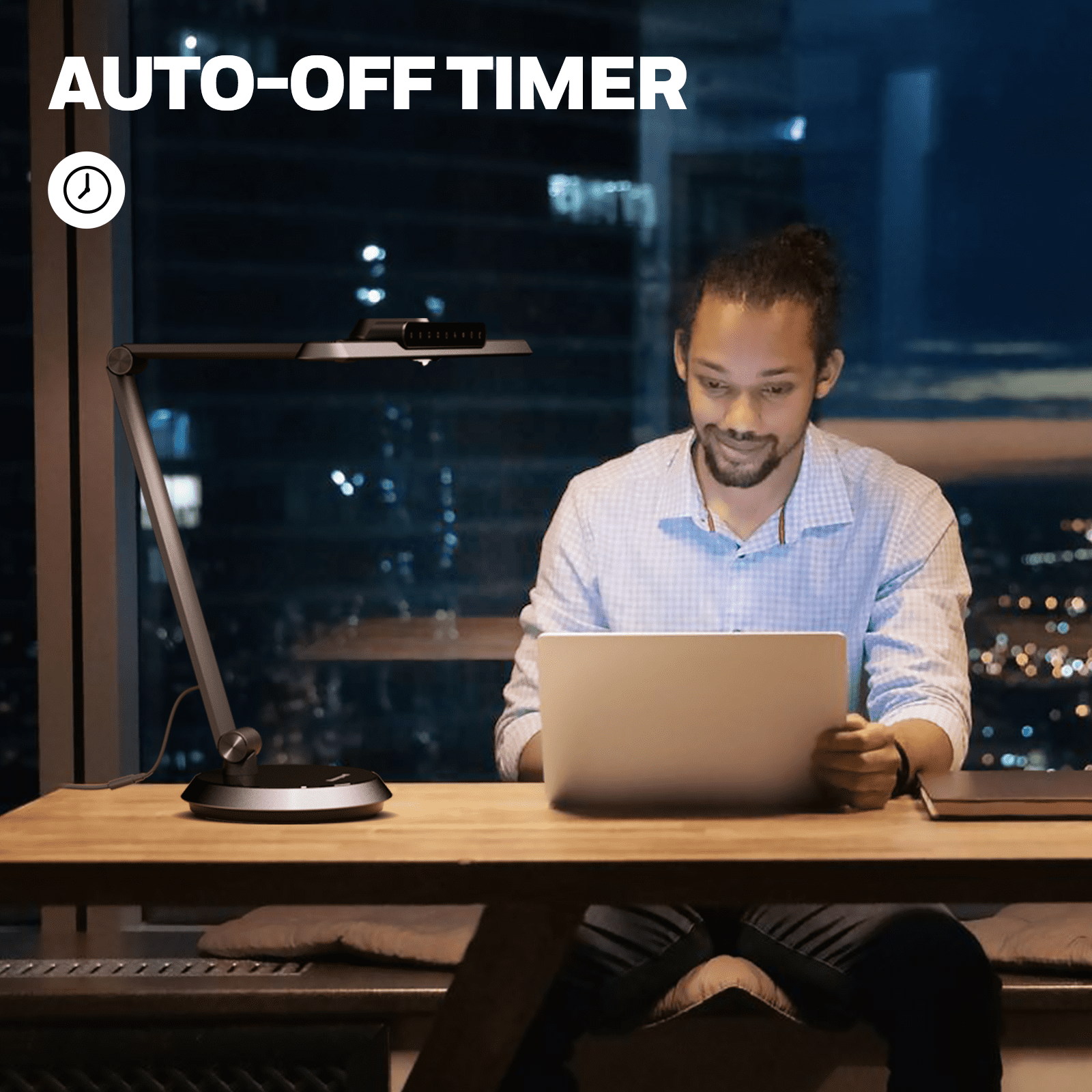 LED Desk Lamp Home Office - H9 Eye Caring Desk Light, 18W 1000LM Table Lamp Dimmable with Motion Sensor, 3 Color Modes, Auto-Off Timer, Adjustable Study Reading Lamp for Desk