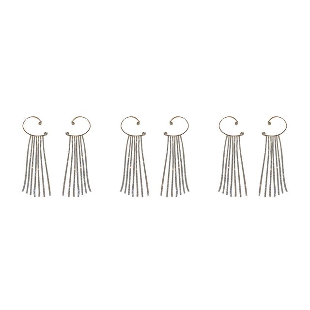 Minnieouse Women Earrings Rhinestone Long Tassel Clip Birthday Drop Wedding Ear Ears Personalized Studs Festival Girls Jewelry Type1 NO1 Minnieouse CBP225662