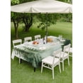 thumbnail image 5 of 54x80 Inch Outdoor Tablecloth with Umbrella Hole Zipper Rectangle Watercolor Forest Rectangular Tablecloths Outside Waterproof Green Foggy Natural Landscape Plants Patio Table Cover for Picnic Party, 5 of 8