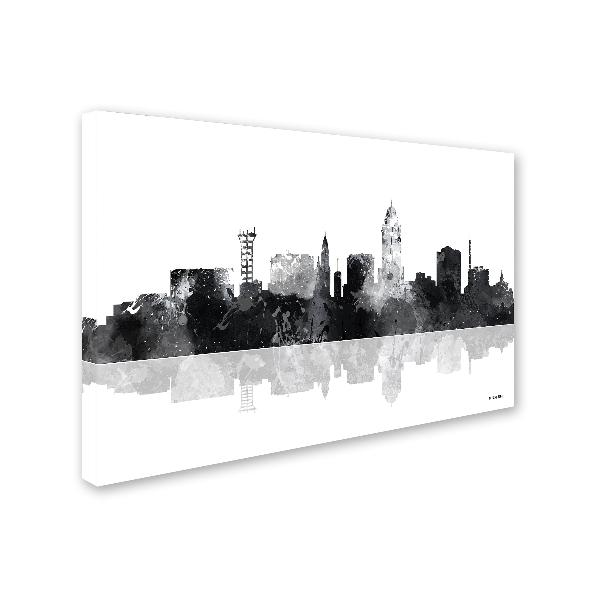 Trademark Fine Art "Lincoln Nebraska Skyline BG-1" Canvas Art by Marlene Watson