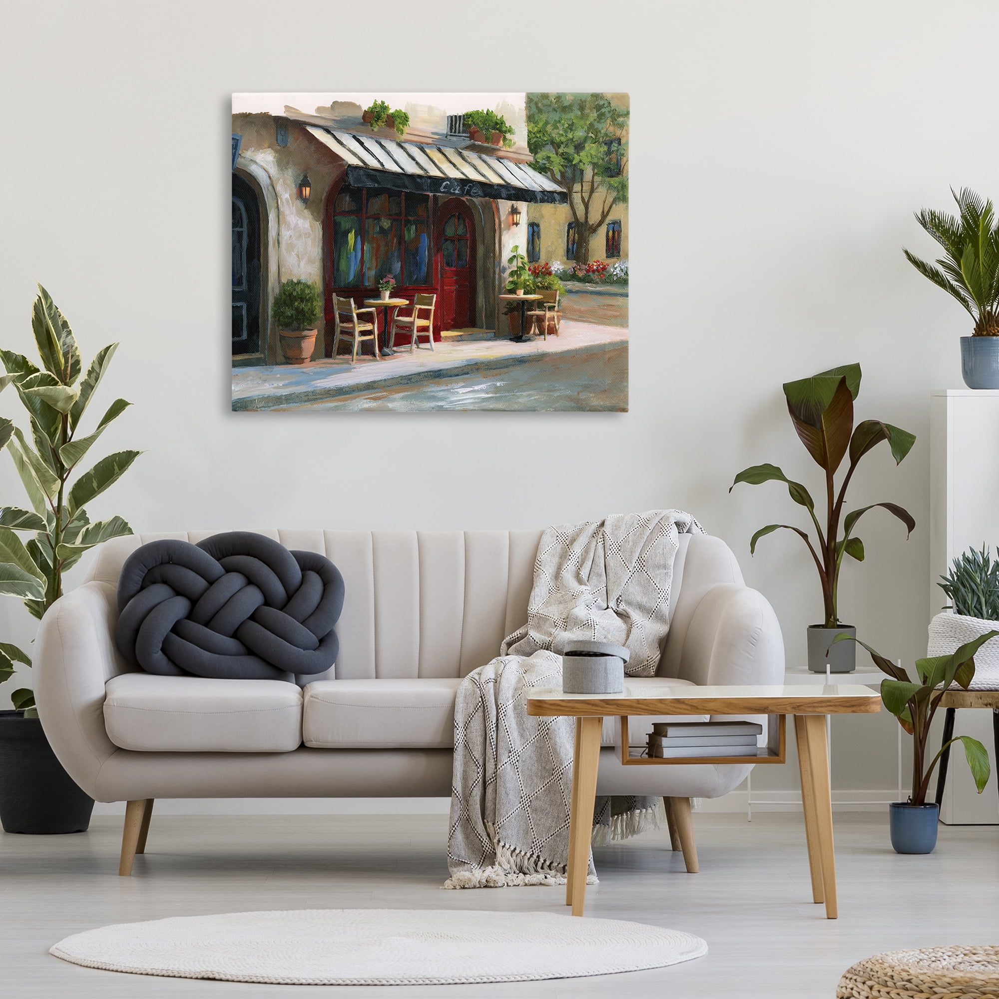 Stupell Industries Charming Sidewalk Cafe Tables Canvas Wall Art, design by Nan
