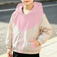 thumbnail image 2 of SGFCWSX Boys Windbreaker Hooded Lightweight Jacket Color Block Zip Up Windproof Outdoor Coat Pink Size 12M, 2 of 7
