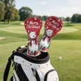 thumbnail image 5 of Yuyamidu Cute Snowman Golf Club Head Covers for Driver, Fairway Woods, Hybrid Merry Christmas PU Leather Golf Head Cover, Red, 5 of 7