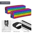 thumbnail image 4 of Disketp Bright Rainbow Estuche de Lápices de Cuero con Cierre, Estuche Compacto para Papelería, Bolígrafos y Accesorios Pequeños, 4 of 7