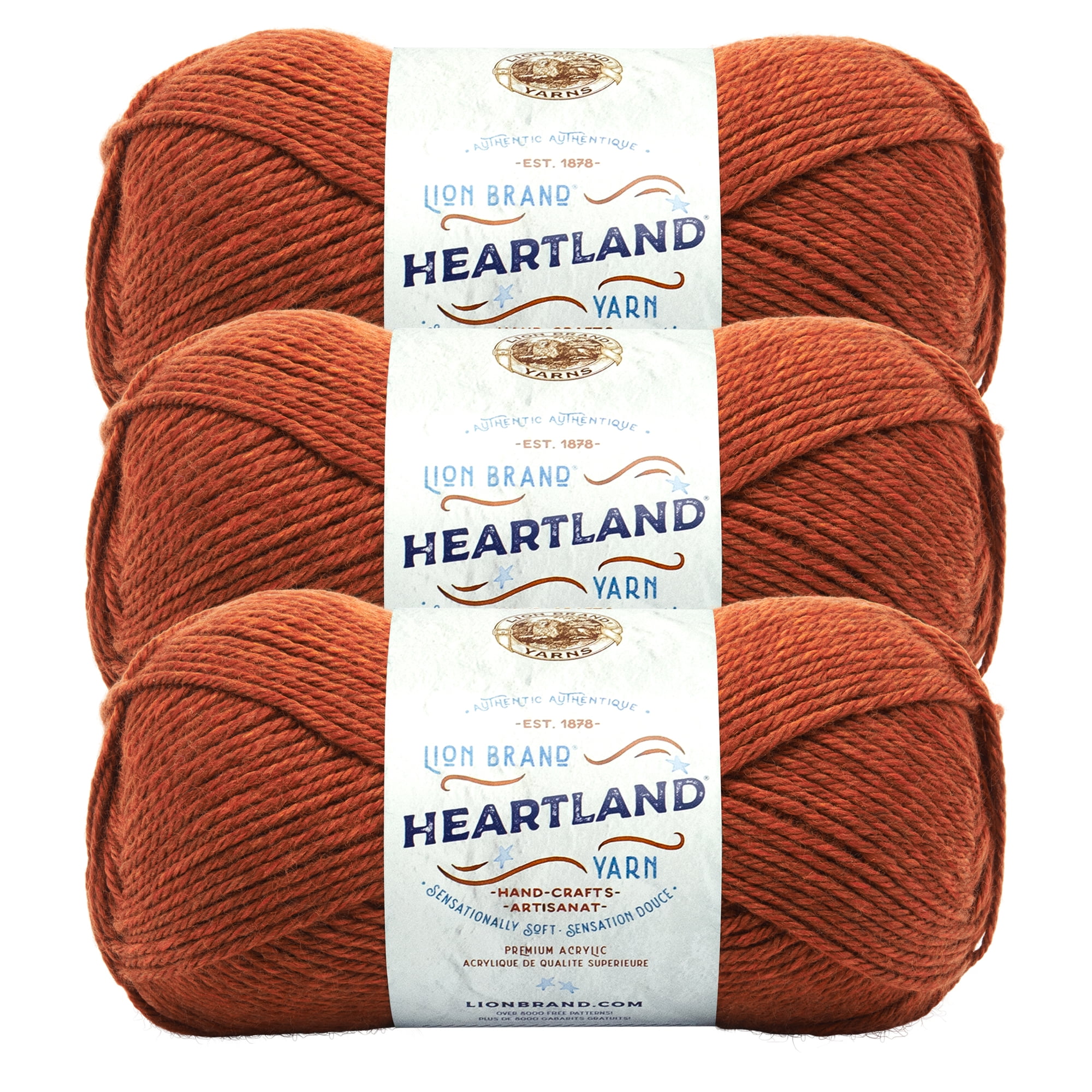 Lion Brand Yarn Heartland Yosemite Basic Medium Acrylic Brown Yarn 3