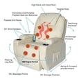 thumbnail image 4 of CB15860 Living Room Recliner Massage Chair Heated Vibrating PU Leather - Cream, 4 of 9