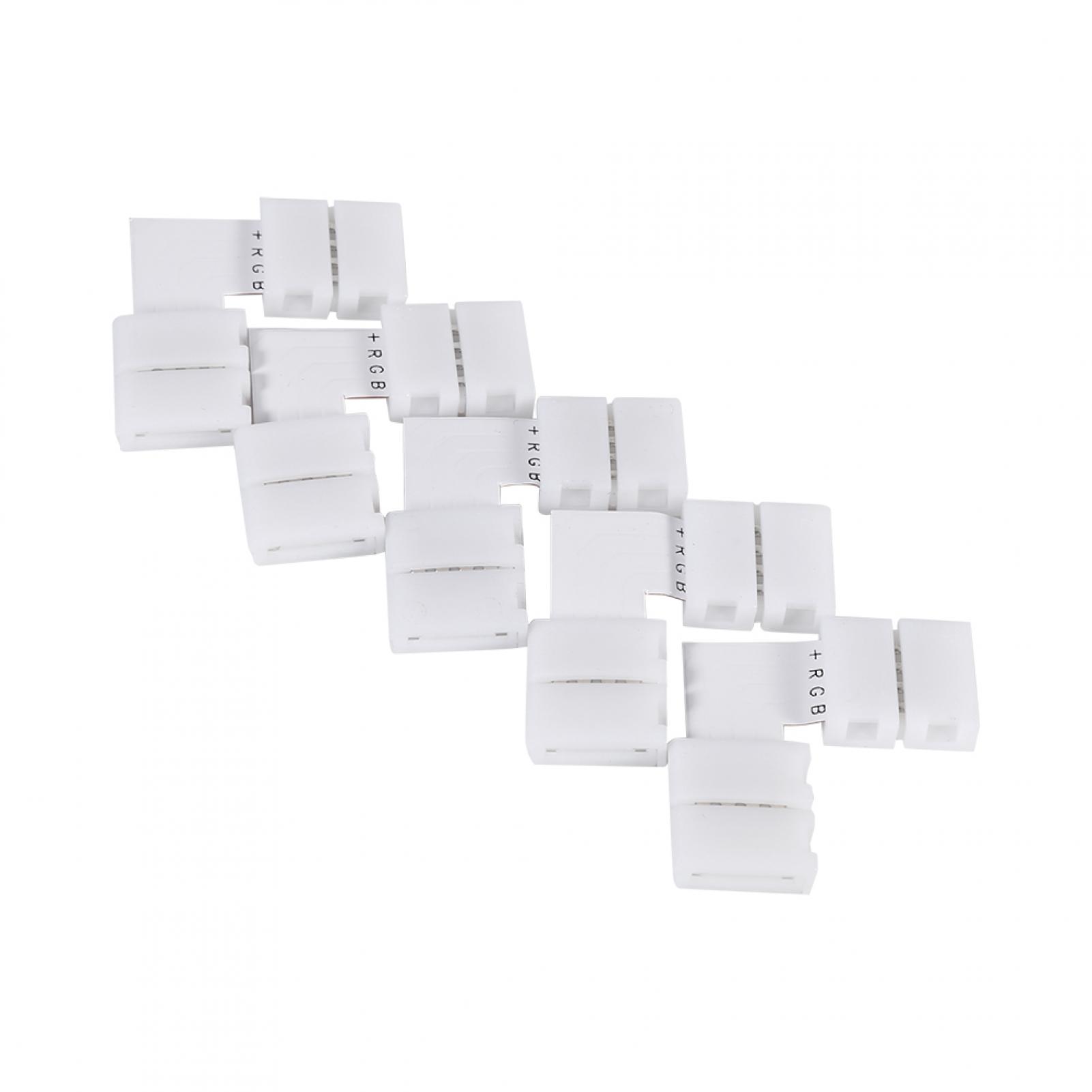 Connecteurs Pour Bande LED RGB 4 Broches - 10 L + 10 Droits, Compatible SMD5050, Facile à Installer
