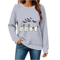 thumbnail image 2 of MexChoioe Women's Halloween Pumpkin Graphic Crewneck Sweatshirt Long Sleeve Casual Fall Winter Holiday Pullover Top, 2 of 7