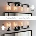 thumbnail image 3 of Kawoti  29inch 4-Light Modern Bathroom Vanity Light with Clear Glass Shades Painted Black, 3 of 5