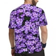 thumbnail image 4 of Gym T Shirt For Couple Violet Flower Print T-Shirts Novelty Purple Floral Summer Tee Shirt, 4 of 5
